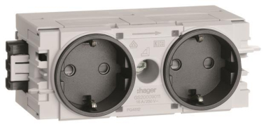 Hager Steckdose 2fach m.Wago  GS20009011 
