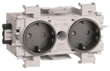 Hager Steckdose 2fach m.Wago  GS20019011 