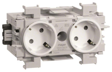 Hager Steckdose 2fach 45°     GS20119010 
