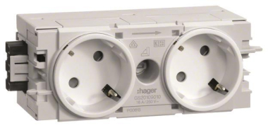 Hager Steckdose 2fach 45°     GS20109016 