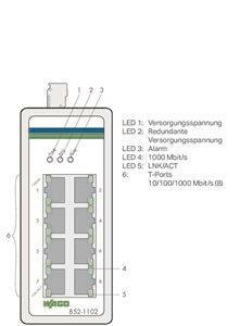 WAGO 852-1102 Industrial-Switch,8 Ports 