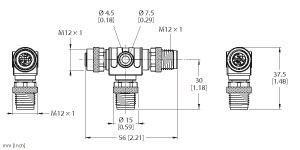 Turck 2f Verteiler-   VT2-FKM5-FSM5-FSM5 