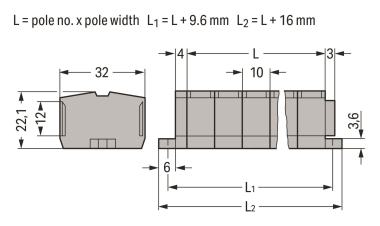 WAGO 264-202 4-Leiter-Klemmenleiste,ohne 
