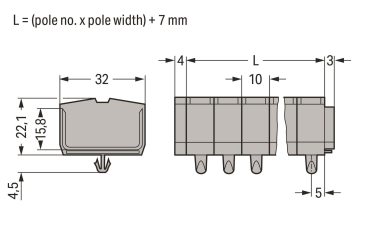WAGO 264-256 4-Leiter-Klemmenleiste,ohne 