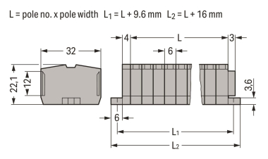 WAGO 264-104 2-Leiter-Klemmenleiste,ohne 