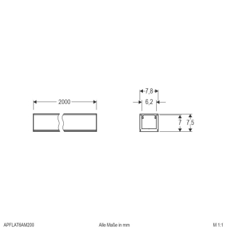 EVN Alu-Profil schmal mit   APFLAT6AM200 