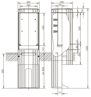 ABN Freiluftsäule Rondo m.MP     SL135PH 