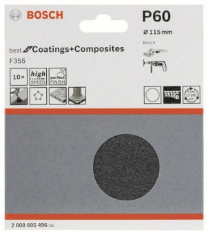 Bosch 10Schleifblatt Papier   2608605496 