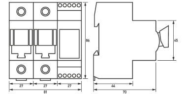 Lasttrenner D0-63A/2p mit Sicherungsüber 