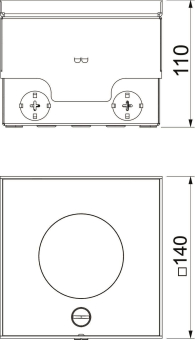 OBO UDHOME2 VT2 Bodensteckdose m.Tubus 