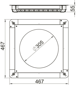 OBO UGD55 350-3R9R Unterflur-Gerätedose 