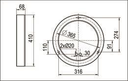 RIDI Anbaudownlight rund, IP20,  0331245 