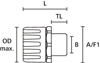 Hellermann HG16-S-M16-PA66-BK gerade 