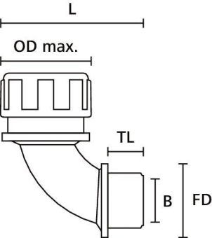 Hellermann PSR40-90-M40-PA66-GY 90°C 
