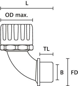 Hellermann HGL42-90-M50-PA66/TPE-BK 90° 