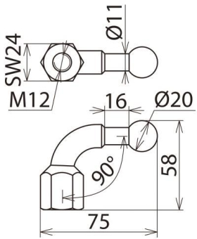Dehn 707200 KFP20W90M12   KFP 20 W90 M12 
