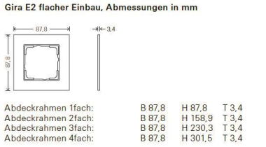 GIRA 0213335 Abdeckrahmen 3fach flach E2 