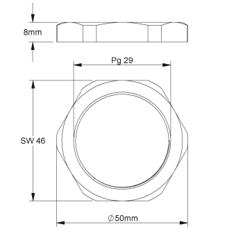 Kleinhuis Sechskantmutter Pg29   3420/29 