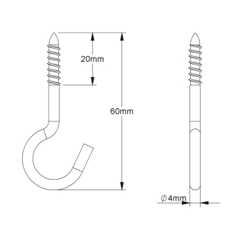 Kleinhuis Deckenhaken Holzgewinde  21/60 