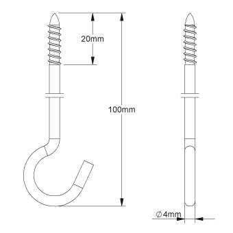 Kleinhuis Deckenhaken Holzgewinde 21/100 