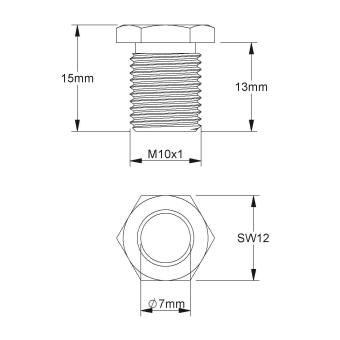 HKL Trompetennippel M10X1 15mm    508/15 
