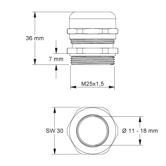 Kleinhuis Kabelverschraubung M25 2234M25 