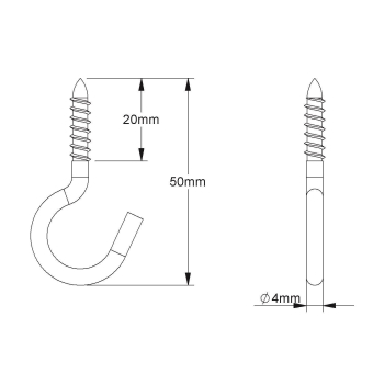 Kleinhuis Deckenhaken Holzgewinde  21/50 