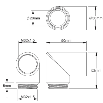 Kleinhuis Verschraubungswinkel 90 853M32 