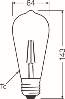 Osram Vintage 1906 CL Edison FIL2,5W/824 