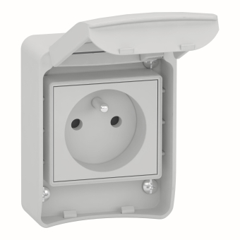 Schneider Anbausteckdosen grau     81140 