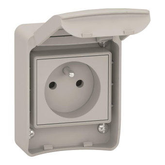 Schneider Anbausteckdosen grau     81140 