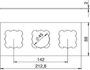 OBO T12L P3S 9011 Abdeckplatte 3xEK 