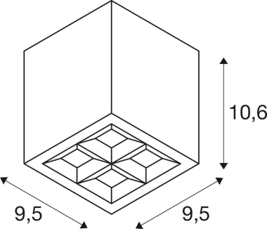 SLV S-CUBE, Deckenaufbauleuchte, 1007461 