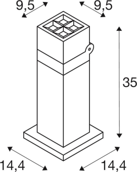 SLV S-CUBE 35, Stehleuchte, 15W, 1007460 