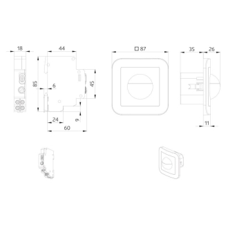 Set SCT1 + 3 x Indoor 180 -TR mit Rahmen 