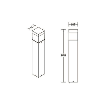 BRUM Pollerleuchte Medusa eckig 65211103 