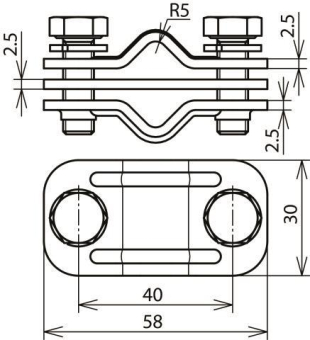 DEHN UNI-       UTK 200 2X10 FL30 ZP V2A 