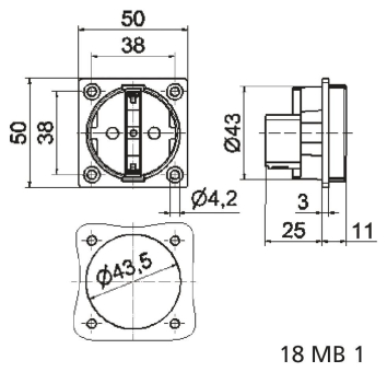 Bals SCHUKO-Anbausteckdose GR 16A    714 
