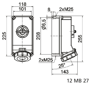BALS Wandsteckdose TE ABS-VER 32A  16050 