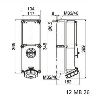 BALS Wandsteckdose TE ABS-VER-ABG  17026 