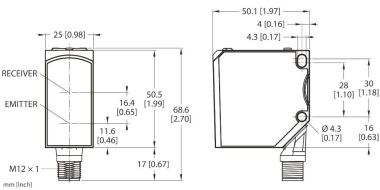 Turck Opto-Sensor,      QCM50-K3D60-Q8-5 