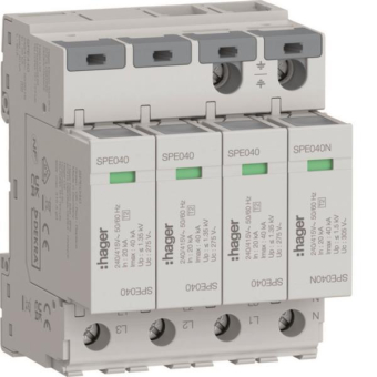 Hager Überspannungsableiter 4P T2 SPE440 