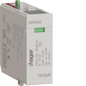 Hager Steckmodul L-N Uc 275V In   SPE040 