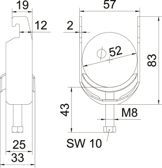 OBO BS-U1-M-52 FT Bügelschelle 2056 
