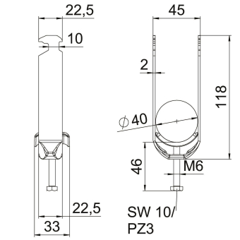 OBO BS-H2-M-40 FT Bügelschelle 2056 
