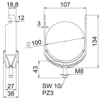 OBO BS-U1-M-100 FT Bügelschelle 2056 