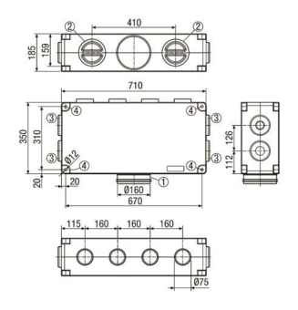 MAICO Luftverteiler mit 8       MF-V75-8 