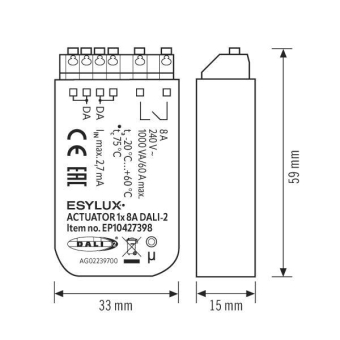 Esylux ACTUATOR 1x 8A DALI-2  EP10427398 