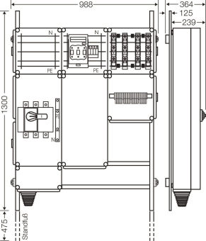 Hensel Ladeverteiler f.4 Mi EV 22kW 4001 