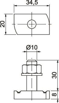 OBO MS41HB M10x30 A4 Hammerkopfschraube 